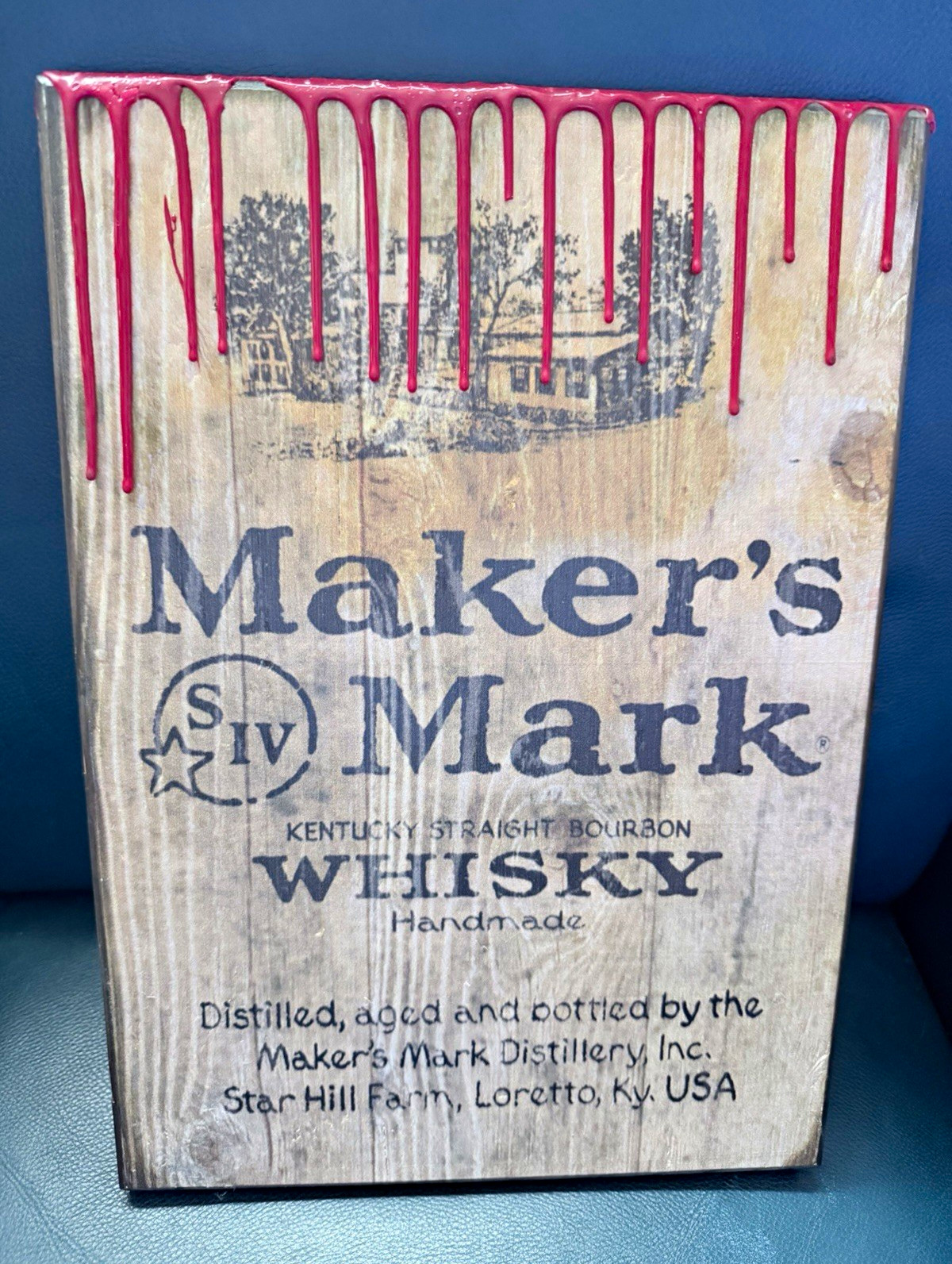 Maker\'s Mark Kentucky Straight Bourbon Whisky Distillery Advertising Sign Maker\'s Mark Kentucky Straight Bourbon Whisky Distillery Advertising Sign
