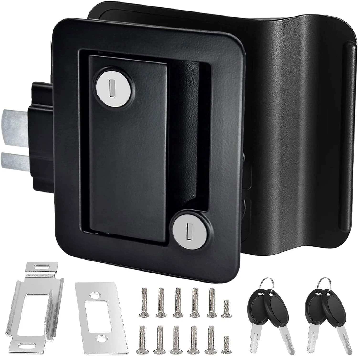 Black RV Paddle Entry Door Lock Latch Handle Deadbolt NEW Camper Cargo Trailer Black RV Paddle Entry Door Lock Latch Handle Deadbolt NEW Camper Cargo Trailer
