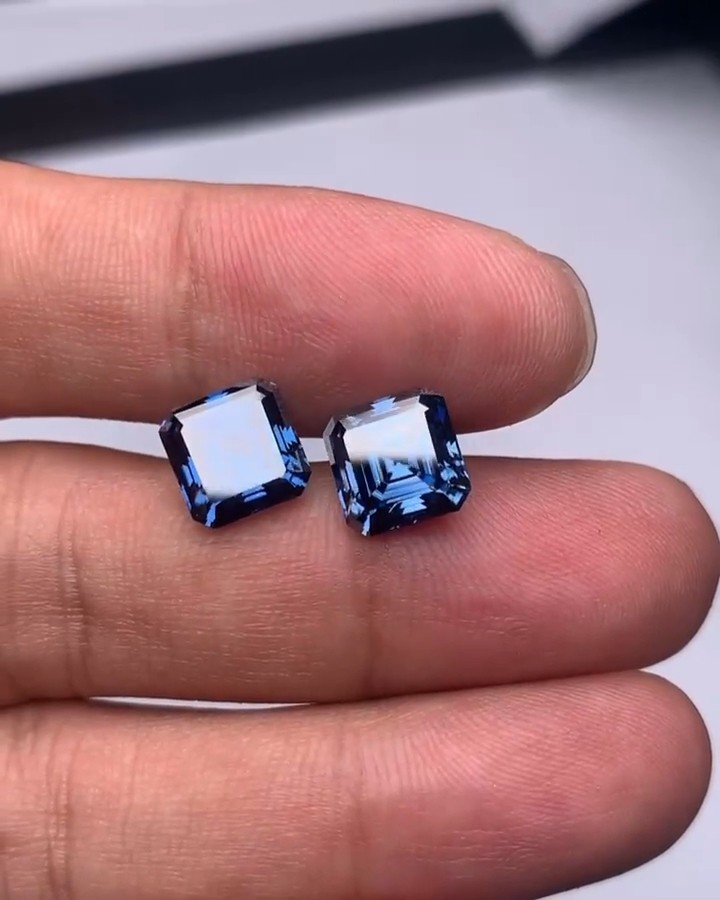 2PC 2.Ct Natural Asscher Cut Blue Color Diamond CERTIFIED D Grade VVS1+1 MG32 2PC 2.Ct Natural Asscher Cut Blue Color Diamond CERTIFIED D Grade VVS1+1 MG32