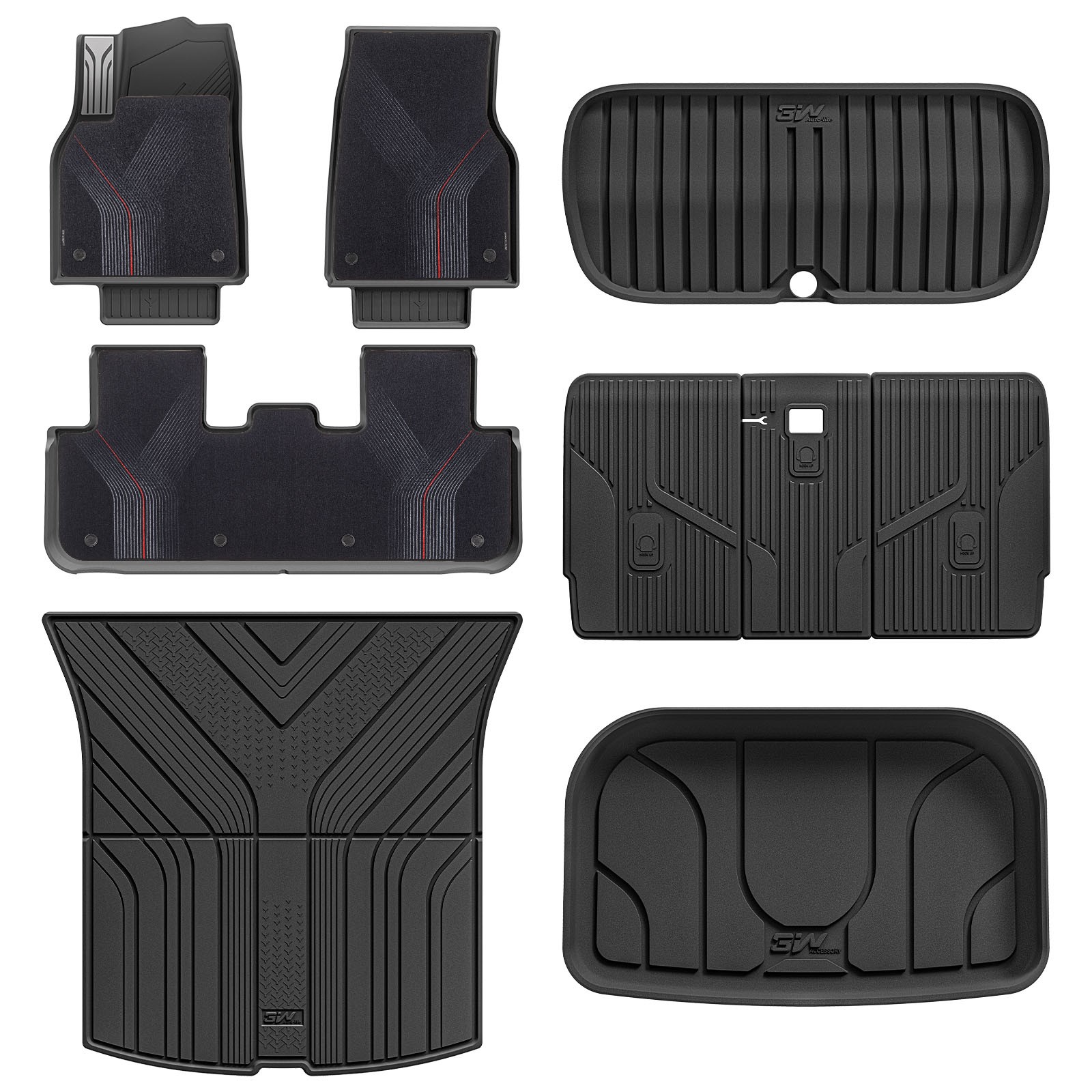 3W  Floor Mats Full Set & Cargo Liners for 2025-2026 Tesla Model Y Juniper TPE