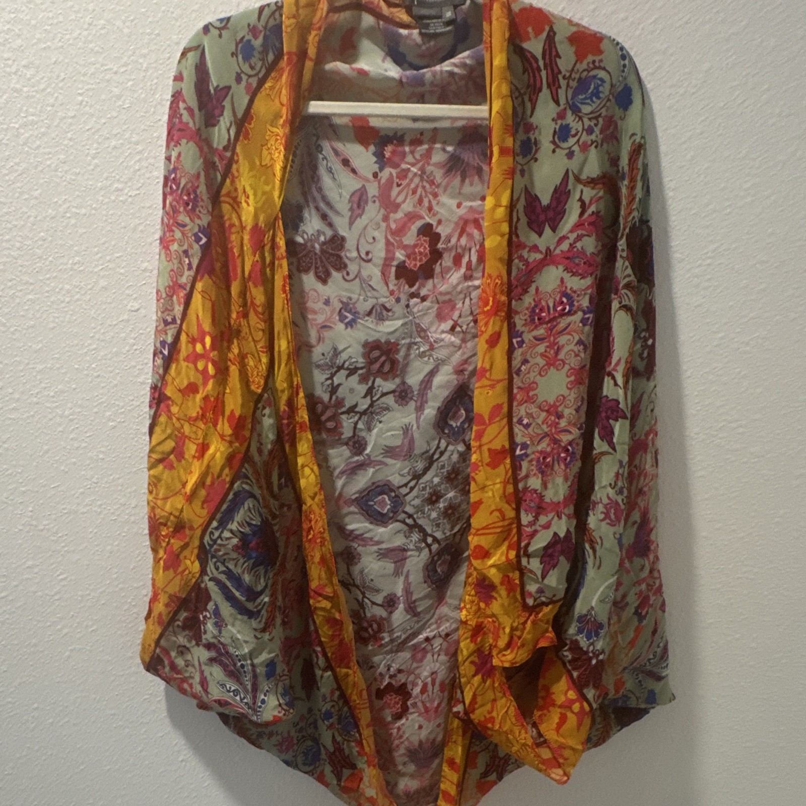 Anthropologie Women’s Blouse One Size Multicolor Floral Print 0234 Anthropologie Women’s Blouse One Size Multicolor Floral Print 0234
