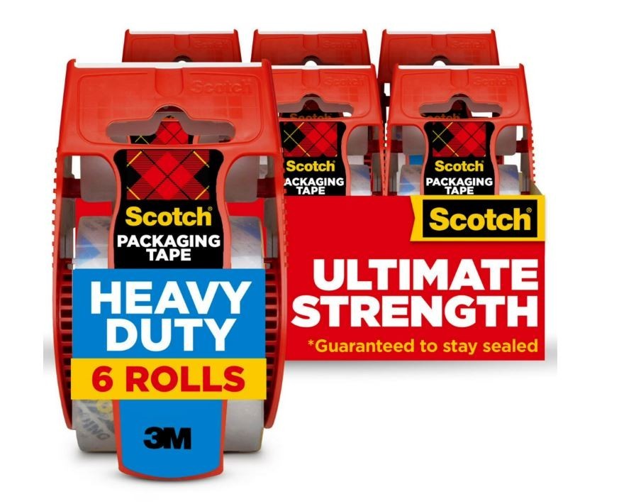 Scotch Heavy Duty Shipping Packing Tape 6 Rolls Industrial Strength Dispenser Scotch Heavy Duty Shipping Packing Tape 6 Rolls Industrial Strength Dispenser