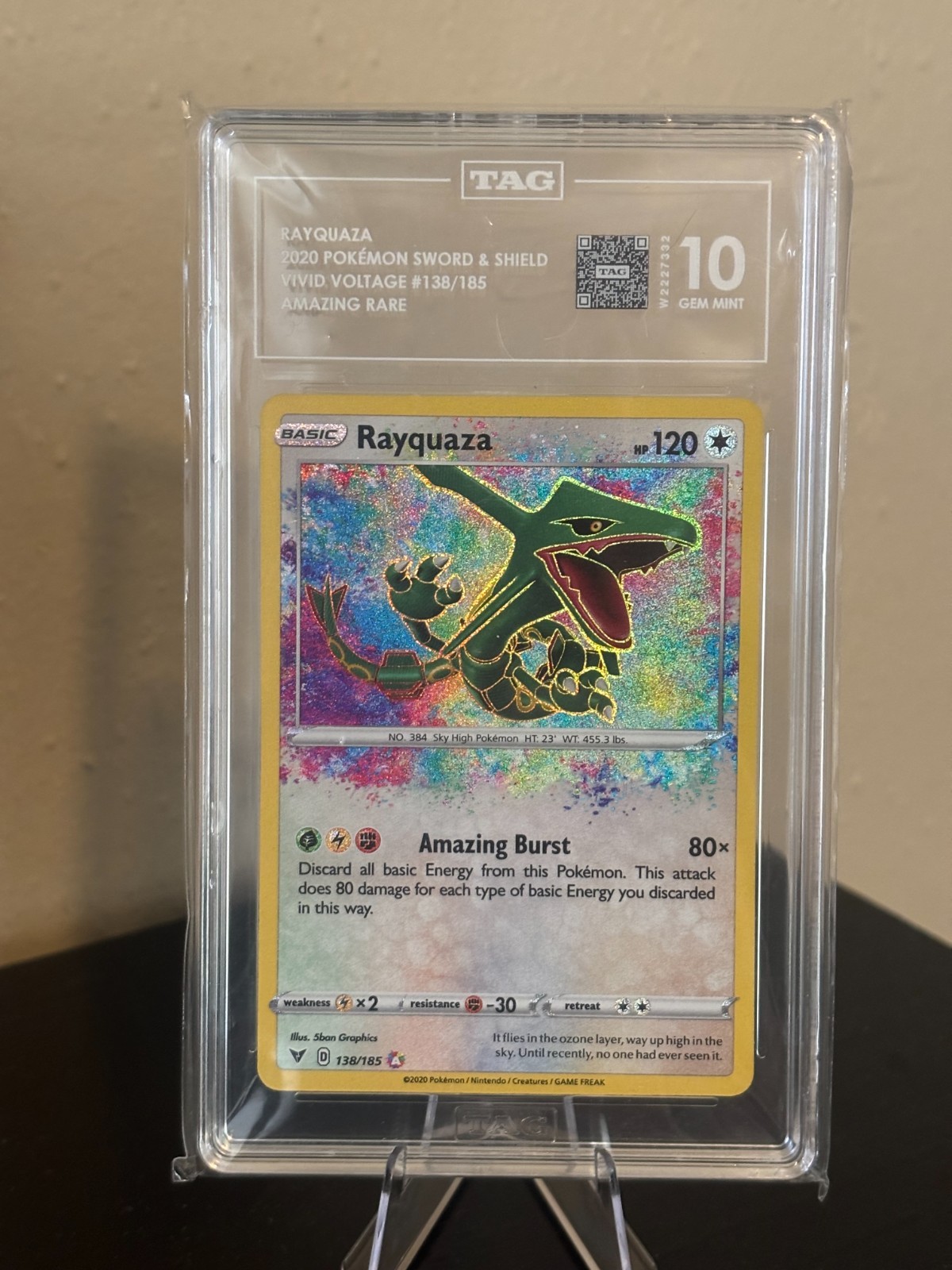 2020 POKEMON SWORD & SHIELD VIVID VOLTAGE #138 RAYQUAZA TAG 10 GEM MINT 2020 POKEMON SWORD & SHIELD VIVID VOLTAGE #138 RAYQUAZA TAG 10 GEM MINT