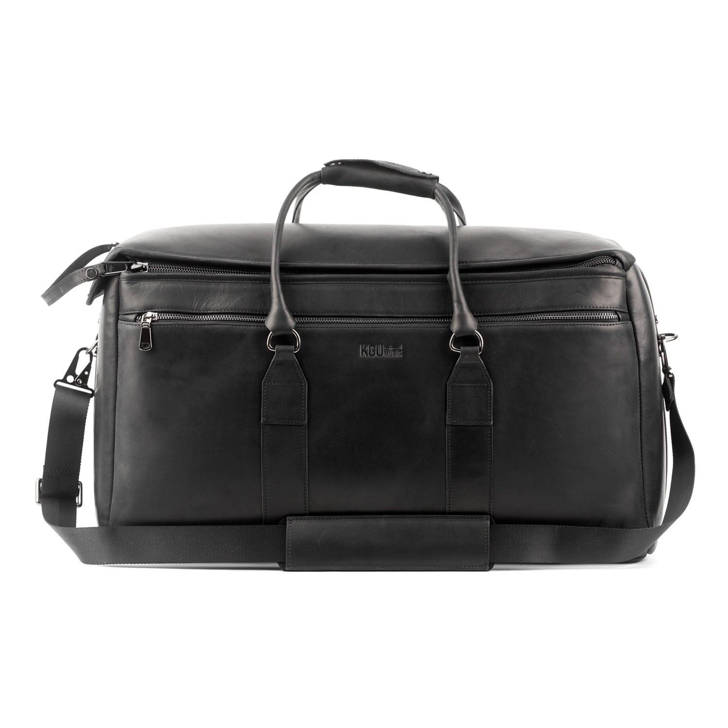 Double/Triple Gig Bag for Trumpets, Flugelhorns etc - Black Crazy Horse Leather