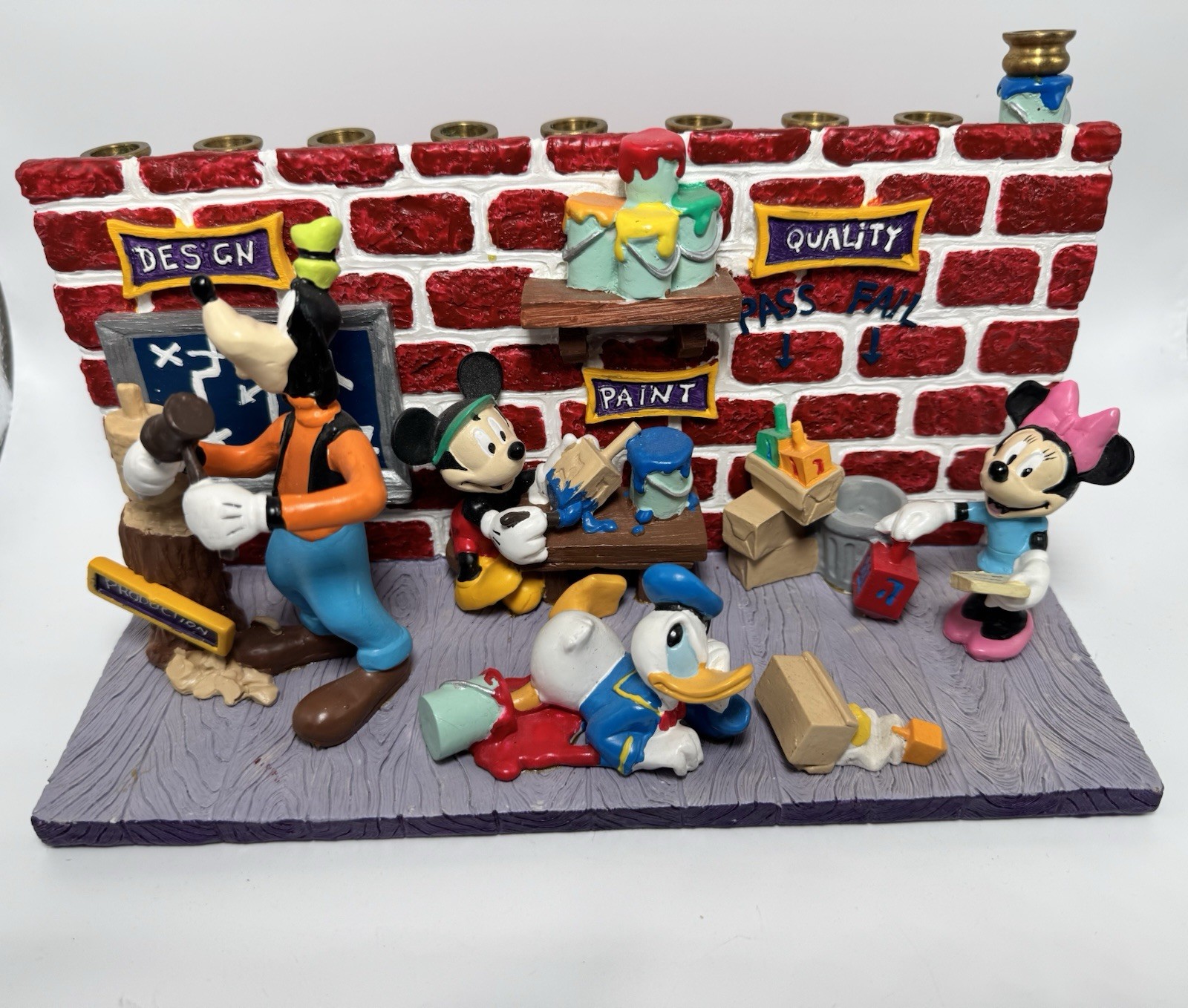 Disney Menorah Mickey Mouse and Friends The Dreidel Factory Excellent Condition Disney Menorah Mickey Mouse and Friends The Dreidel Factory Excellent Condition