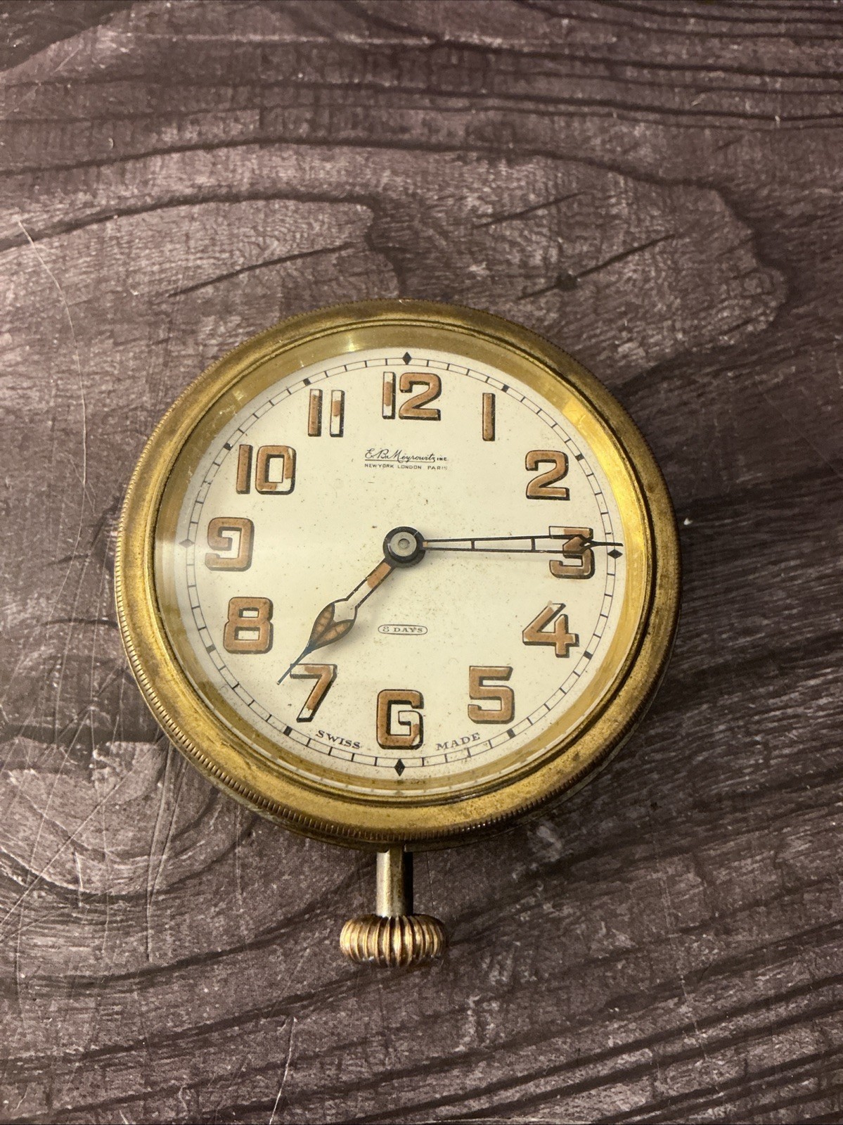 Antique EB Meyrowitz 8 Day Swiss Car Dash Repair Parts Pocket Watch 1910 Antique EB Meyrowitz 8 Day Swiss Car Dash Repair Parts Pocket Watch 1910