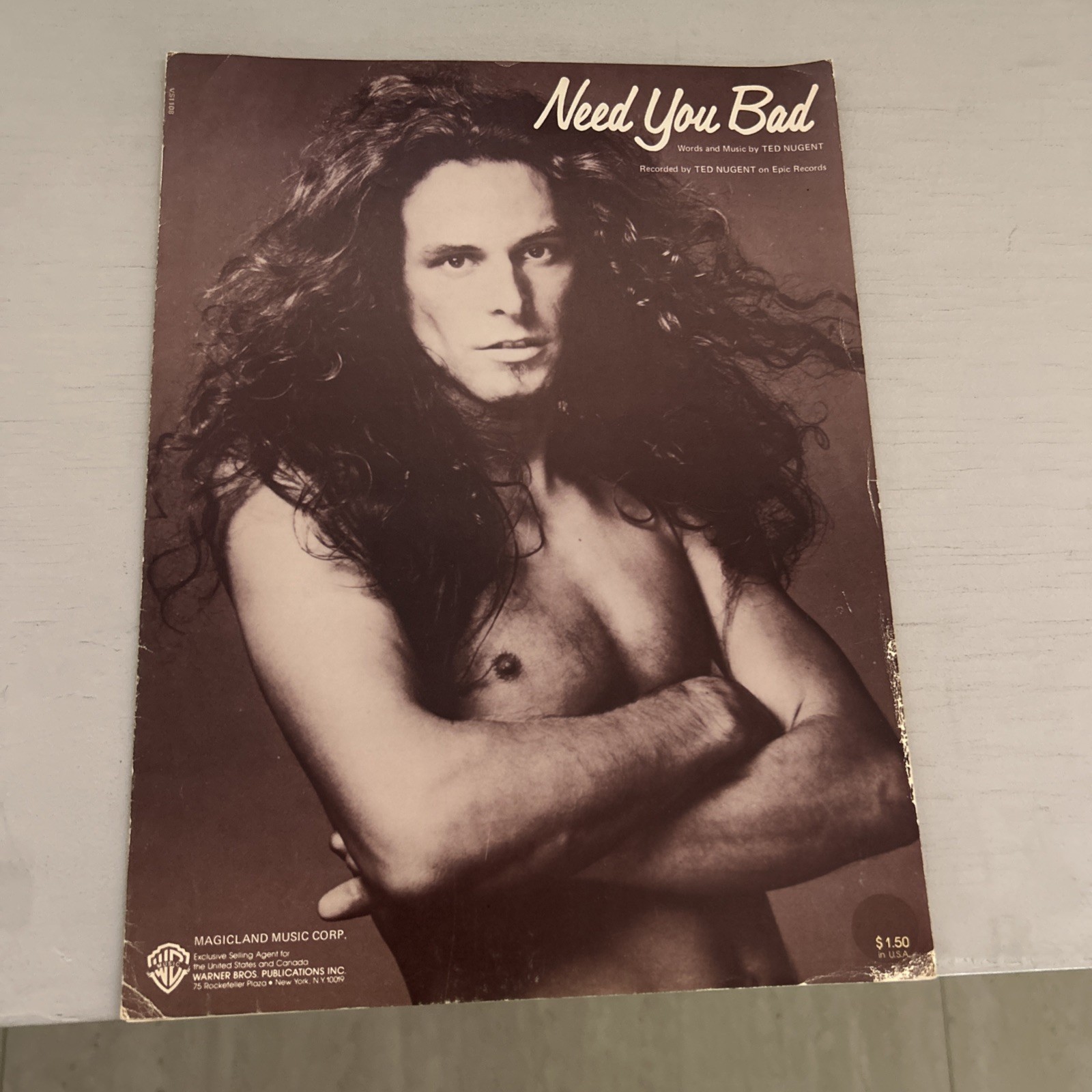 TED NUGENT Need You Bad SHEET MUSIC 1979