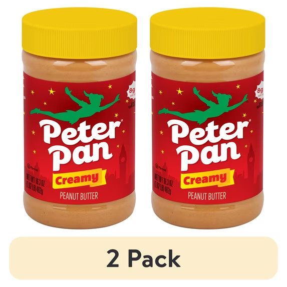 Peter Pan Creamy Peanut Butter Smooth Gluten Free 2Pack 16.3 oz Jars Easy Spread