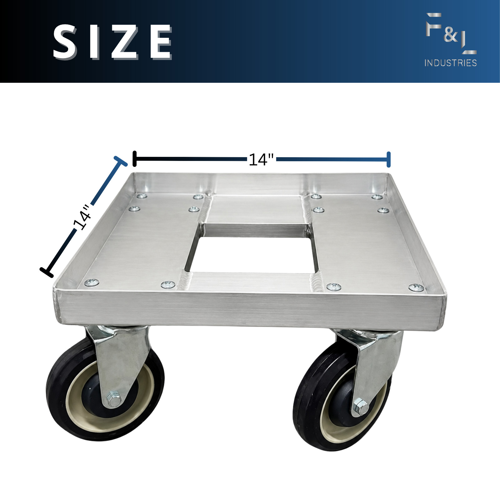 F&L Heavy Duty Aluminum Milk-Crate Dolly with Casters, Commercial Rolling crate F&L Heavy Duty Aluminum Milk-Crate Dolly with Casters, Commercial Rolling crate