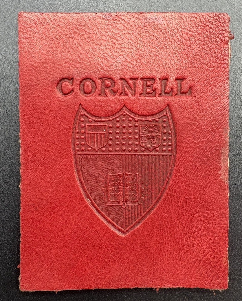 c1910 Cornell University Tobacco Leather College Seal Cigarette Premium Antique