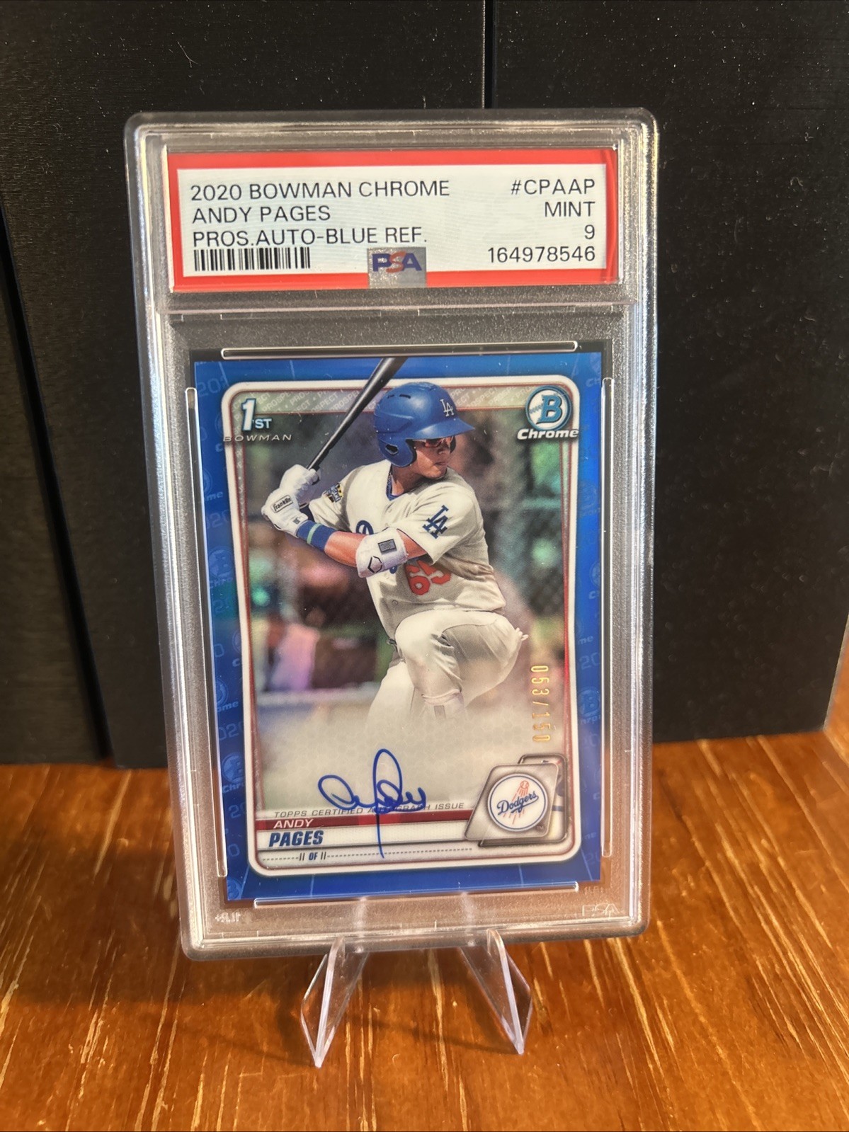 2020 Bowman Chrome Andy Pages True Blue Refractor Auto /150 #CPA-AP