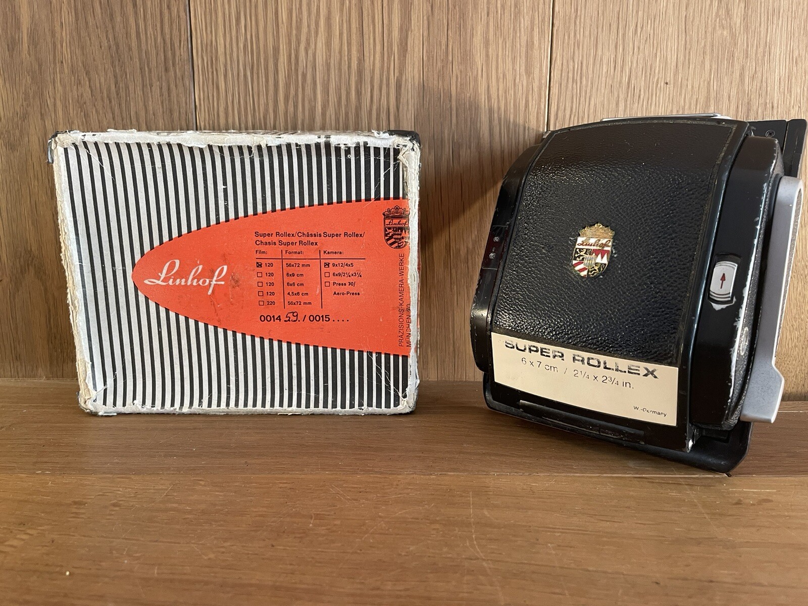 *Exc+5 in Box* Linhof Super Rollex 6x7 / 2¼x2¾ in. 120 Film Back for 4x5 Camera