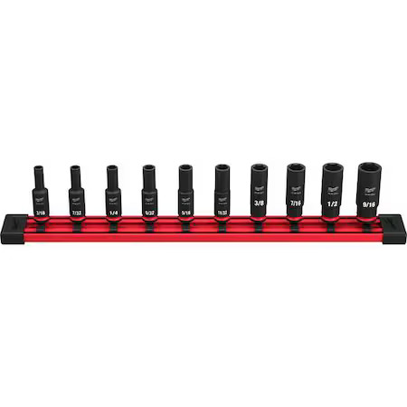 Milwaukee Tool 49-66-7001 10 Pc. Shockwave Impact Duty 1/4 In. Drive Sae Deep