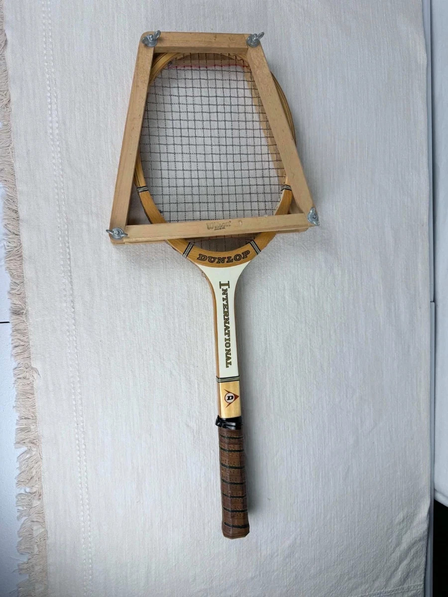 Vintage Dunlop Wooden Tennis Racquet w/ Original Wood Press Excellent Condition