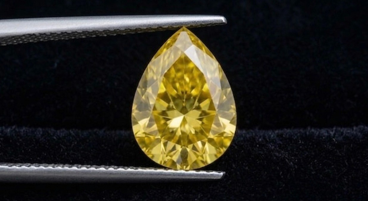 2.5 CT Canary yellow Loose Diamond Pear Cut D Grade Gemstone Jewelry Making 10x8