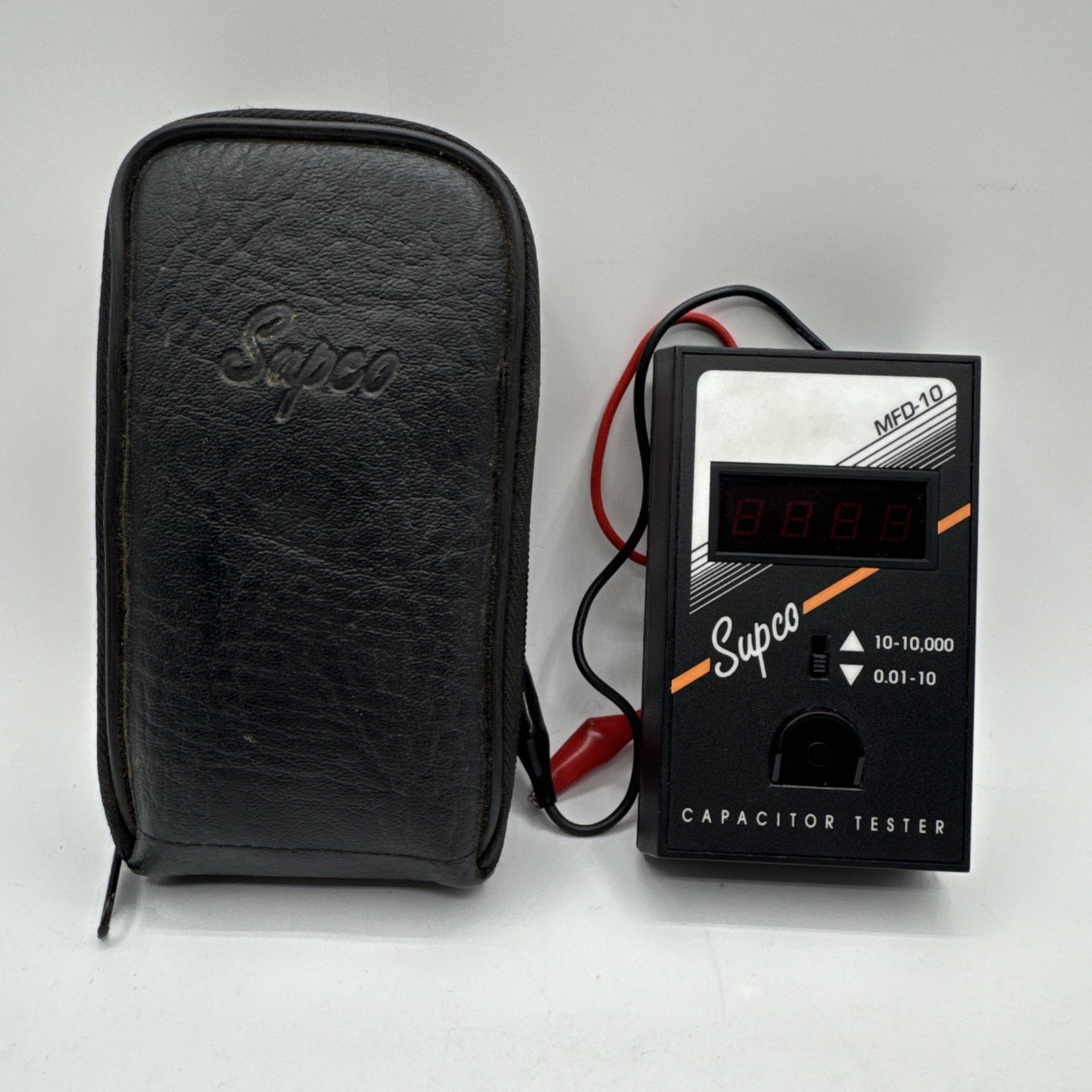 Supco MFD-10 Capacitance Meter Capacitor Tester 0.01-10000 MFD & Case Supco MFD-10 Capacitance Meter Capacitor Tester 0.01-10000 MFD & Case