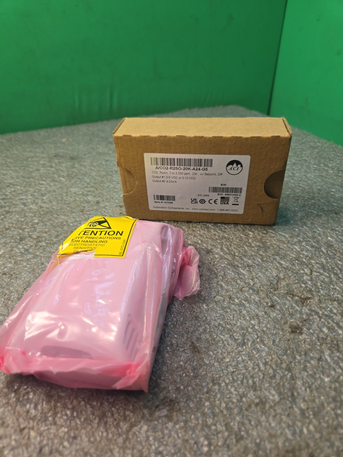 ACI A/CO2-R2SO-20K-A24-G5  wall-mounted  carbon dioxide (CO2) Air Sensor NEW