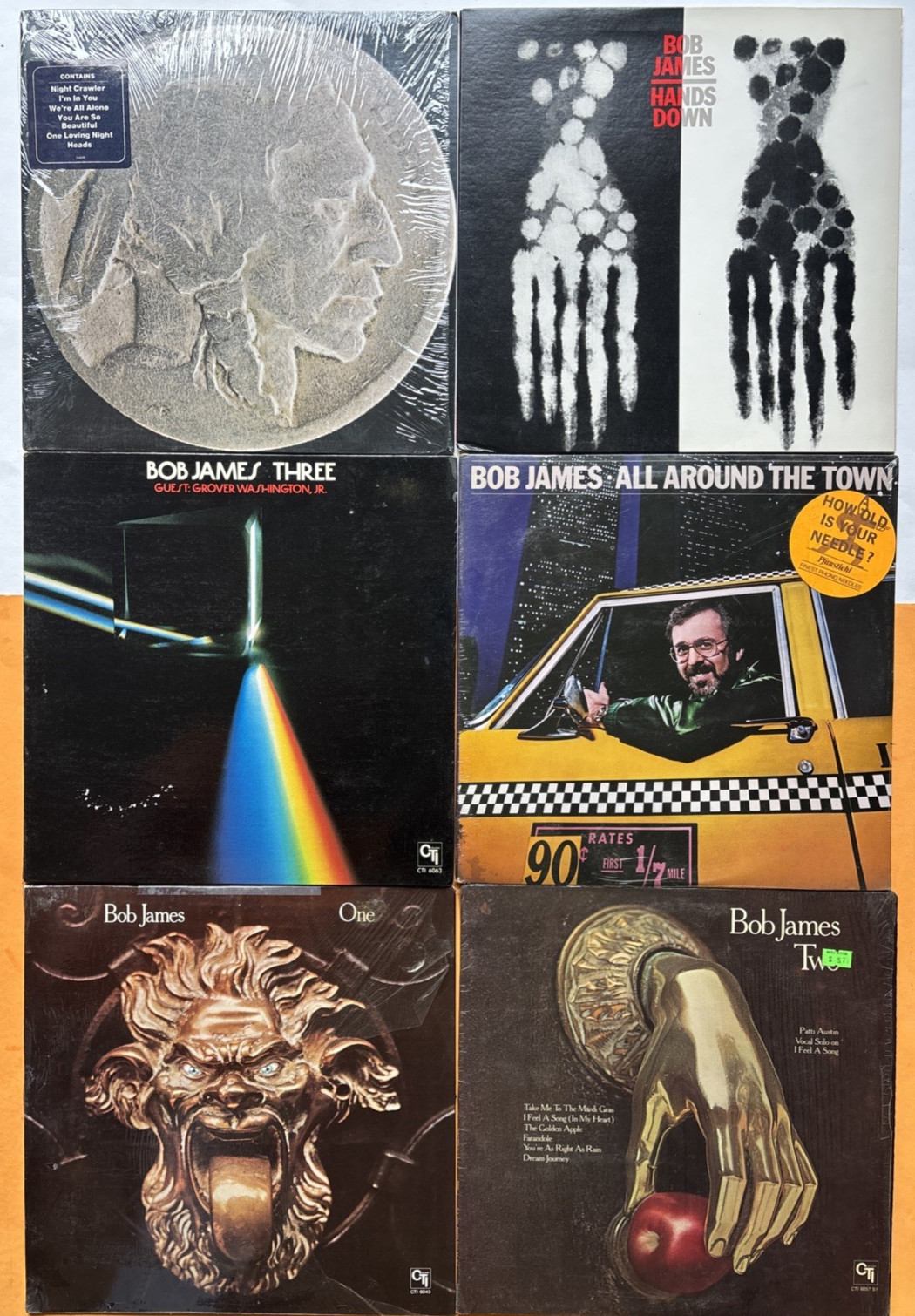 Bob James Lot 6 Vinyl: 1, 2, 3, Heads, Hands Down, All Around Town (Sealed) Bob James Lot 6 Vinyl: 1, 2, 3, Heads, Hands Down, All Around Town (Sealed)