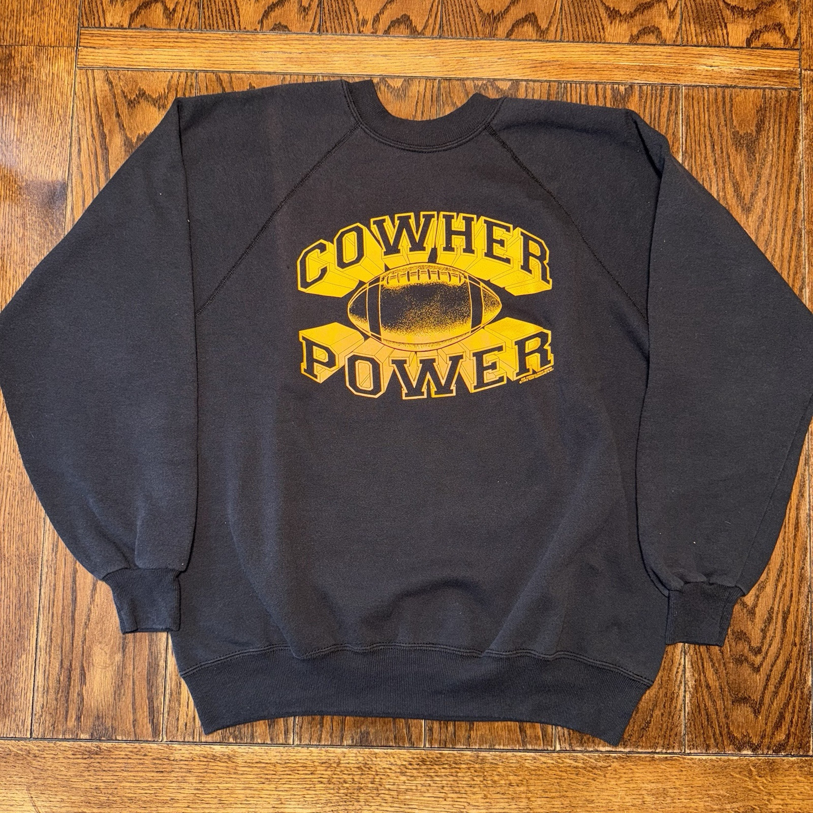 VTG Bill Cowher Power Crewneck Sweatshirt Size XL NFL 1992 Black Yellow Football VTG Bill Cowher Power Crewneck Sweatshirt Size XL NFL 1992 Black Yellow Football