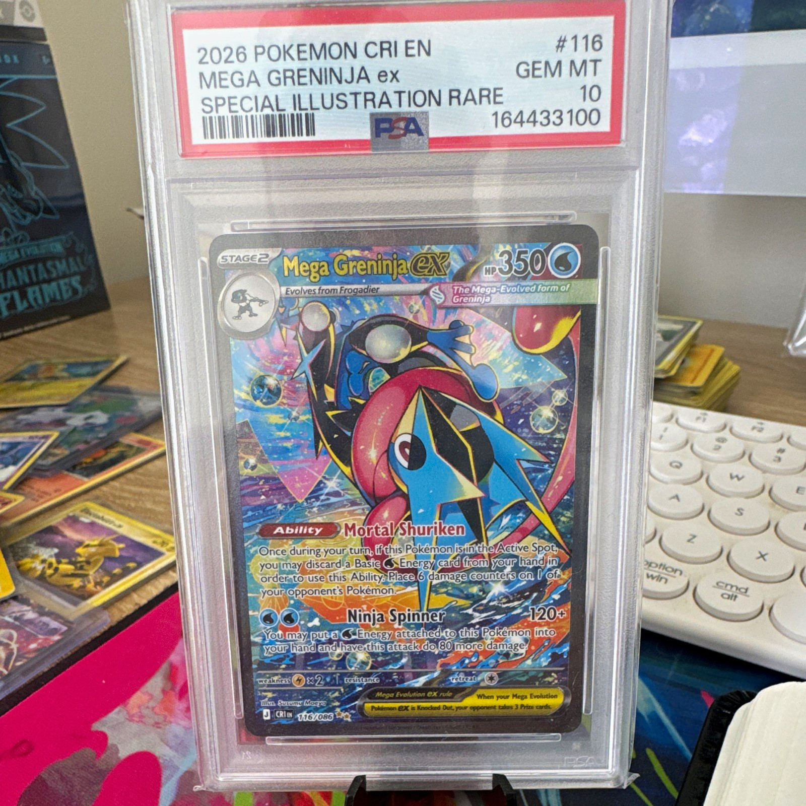 The Pokémon Company Mega Greninja EX 116/086 Chaos Rising SIR Holo ENG PSA 10 The Pokémon Company Mega Greninja EX 116/086 Chaos Rising SIR Holo ENG PSA 10