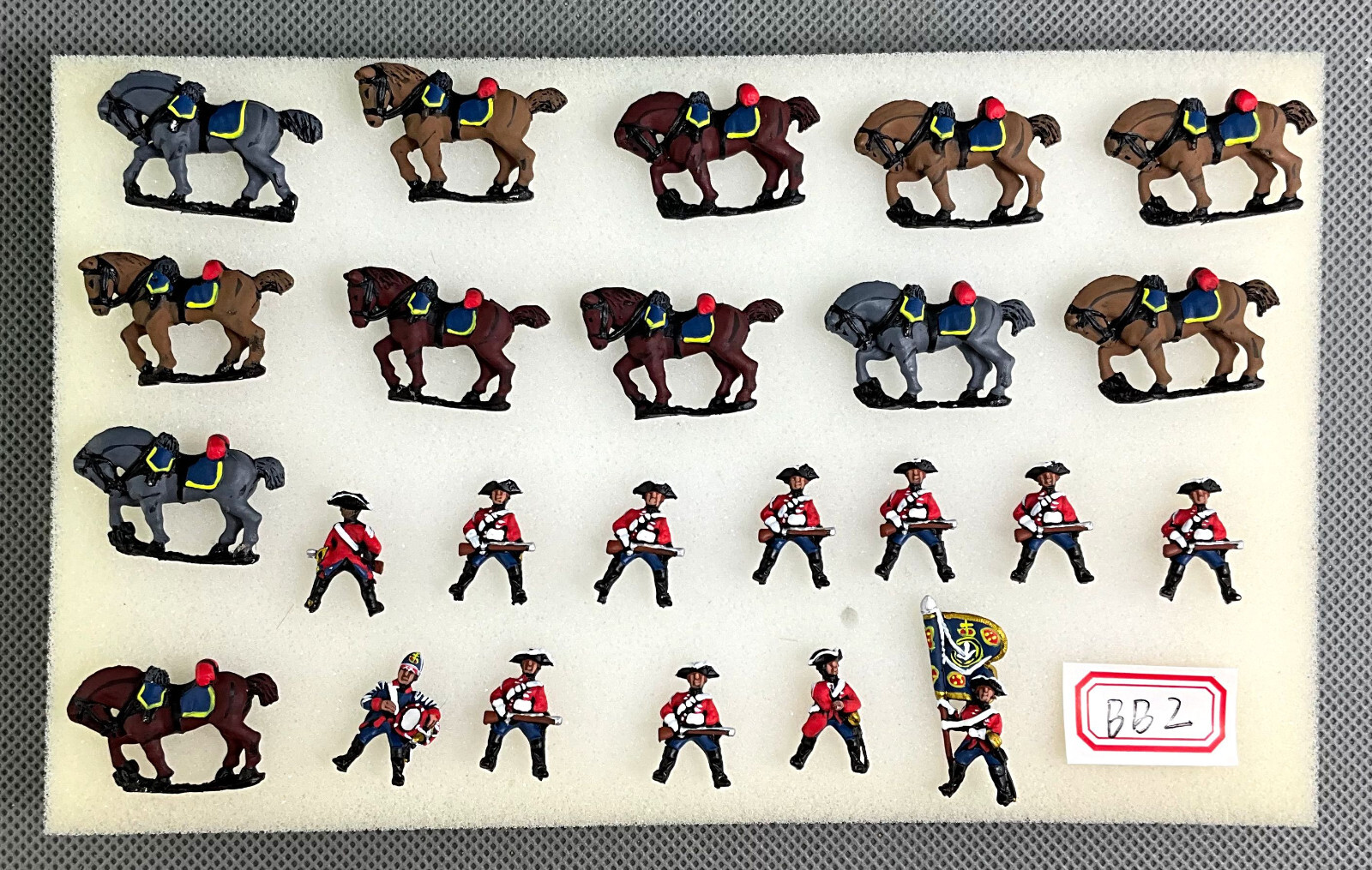 15mm Seven Years War WGS painted British 5th Dragoons (12 figures) BB2-1 15mm Seven Years War WGS painted British 5th Dragoons (12 figures) BB2-1
