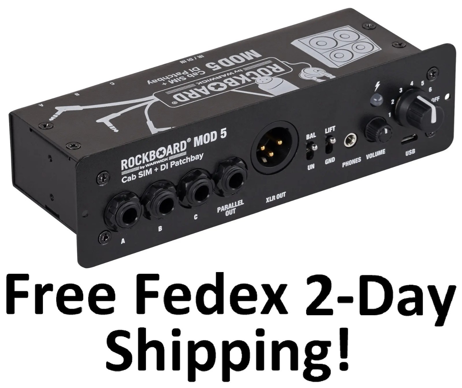 New RockBoard MOD 5 Cab SIM & DI Patchbay for Pedal Boards