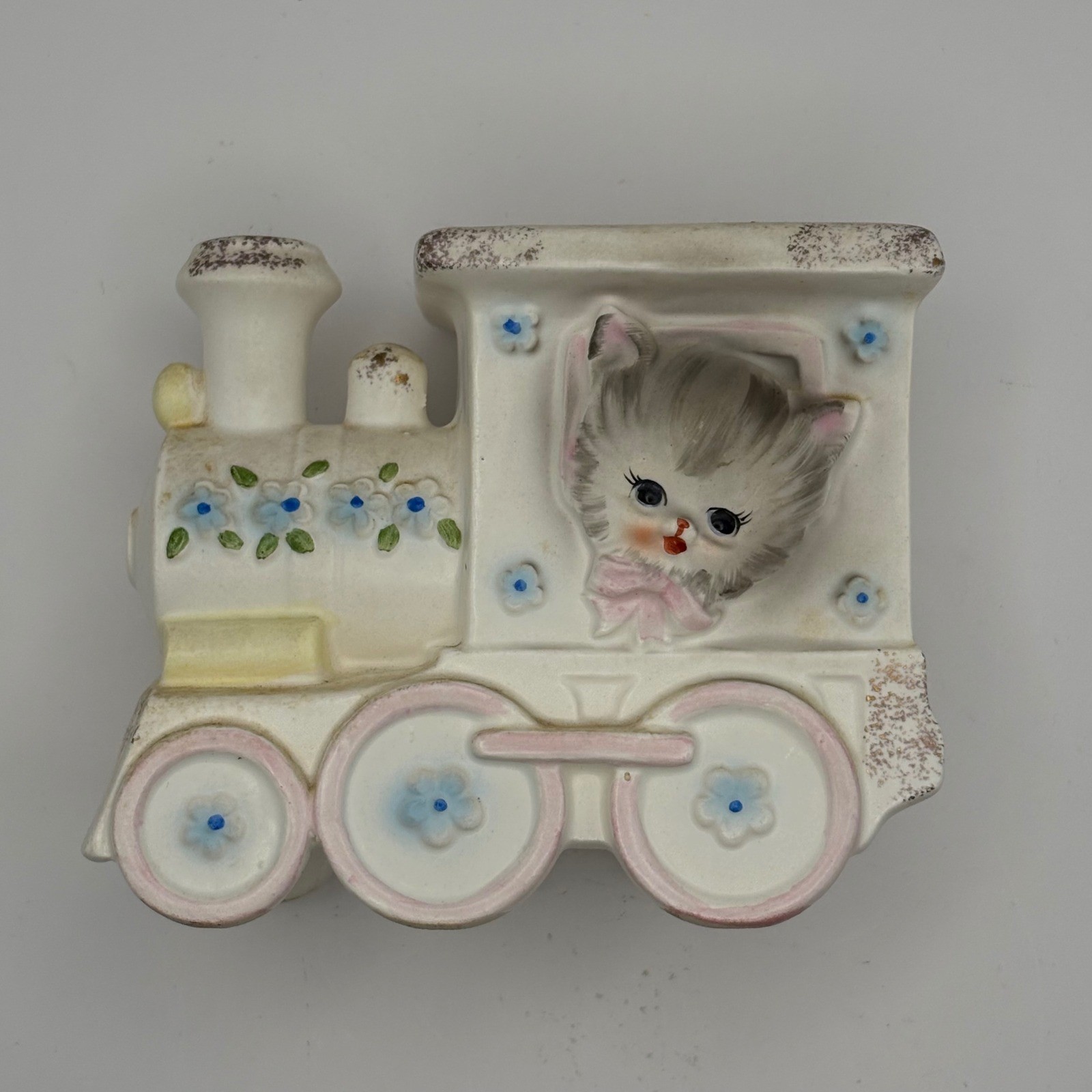 Vtg 1960s Napcoware Ceramic Kitty Cat Train Planter C-6701 Japan Kitsch Nursery Vtg 1960s Napcoware Ceramic Kitty Cat Train Planter C-6701 Japan Kitsch Nursery