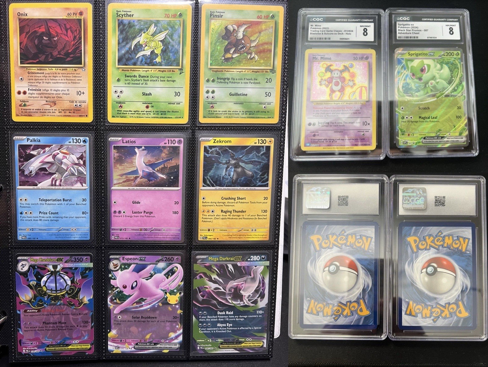 Pokemon Collection Lot 90 Assorted Cards: Modern,Mid-Era, & Vintage +2 CGC Cards