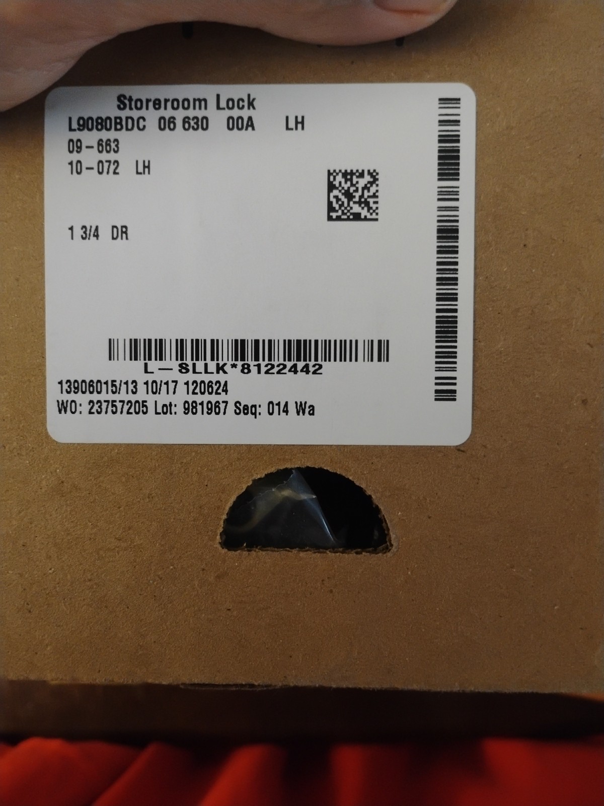 SCHLAGE L9080BDC 630 Mortise Lock 
