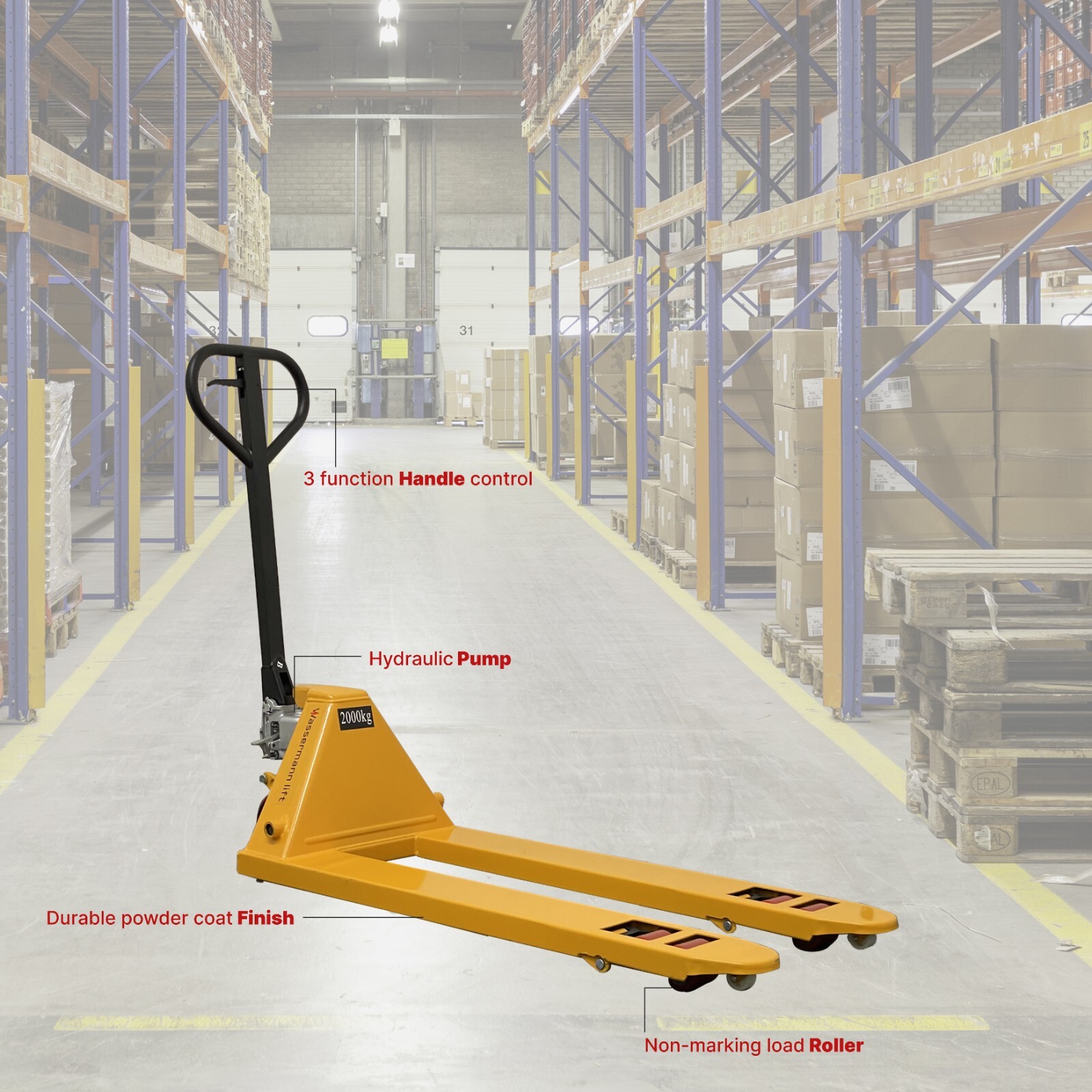 WASSERMANN LIFT Manual Hand Pallet Jack 48”X 21\ WASSERMANN LIFT Manual Hand Pallet Jack 48”X 21\