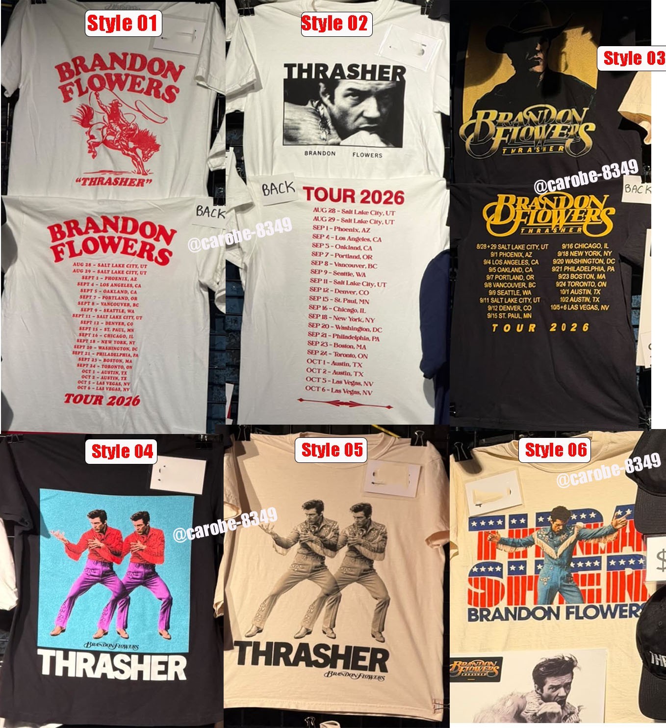 Brandon Flowers The Killers Tour 2026 Merch Reprint T-Shirt, Gif Fan