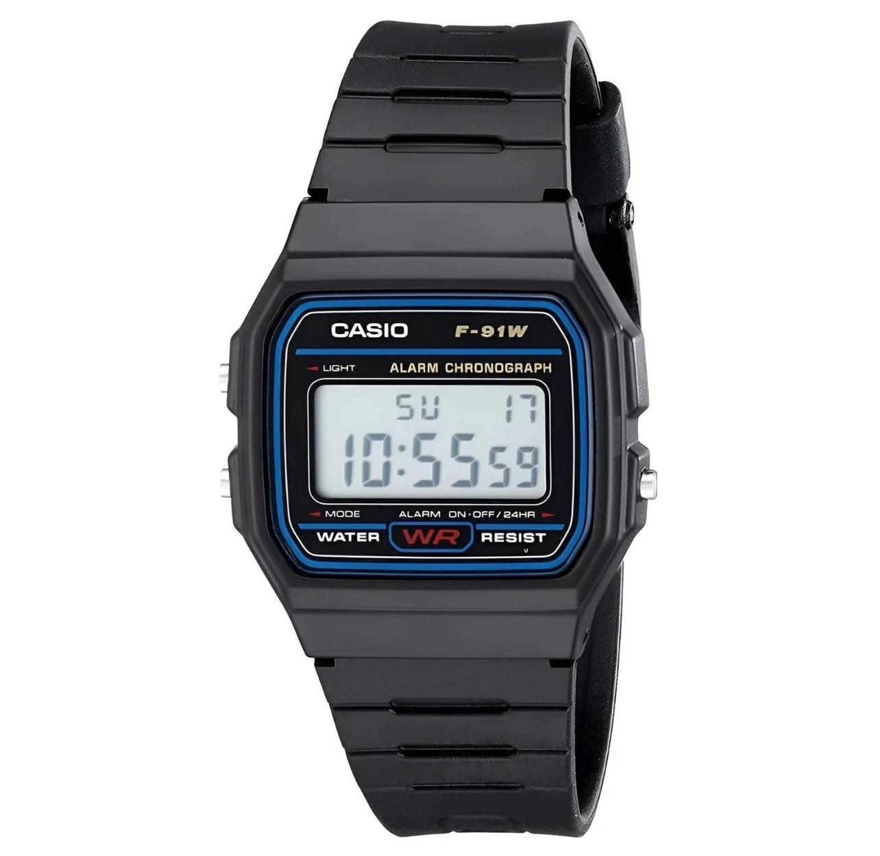 Casio F91W-1, 7 Year Battery Chronograph Watch, Black Resin Strap, Alarm, NEW Casio F91W-1, 7 Year Battery Chronograph Watch, Black Resin Strap, Alarm, NEW