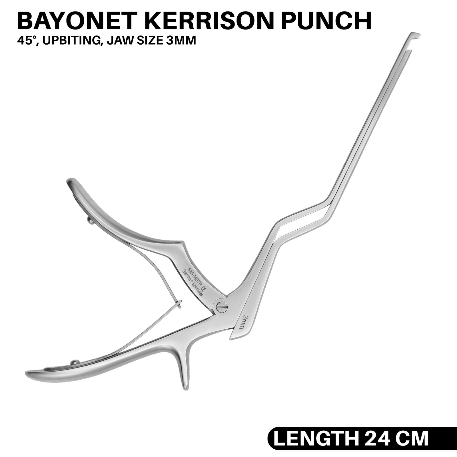 Bayonet Kerrison Punch 45° upbiting Jaw Size 3 mm Surgical Orthopedic Instrument Bayonet Kerrison Punch 45° upbiting Jaw Size 3 mm Surgical Orthopedic Instrument