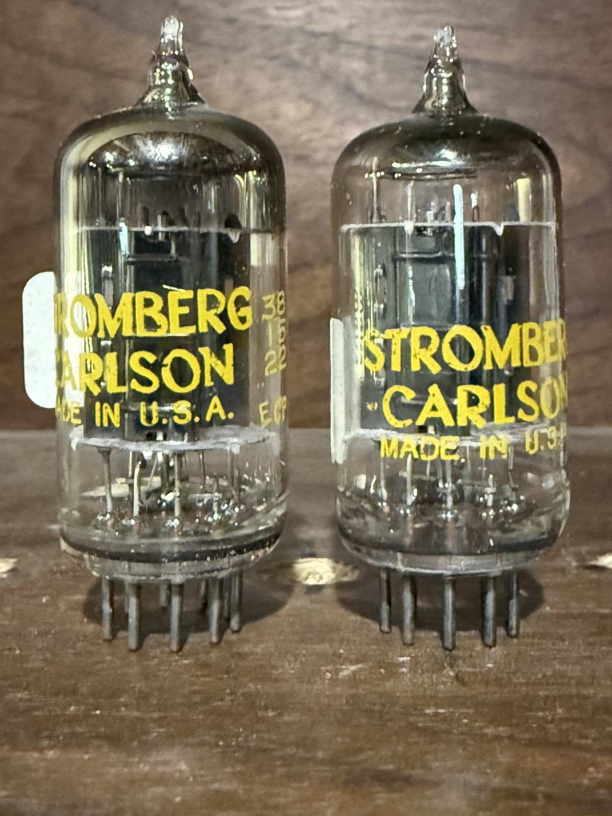 Strongberg Carlson RCA 5965 Black Plate Tubes, Matched Pair, Tested Strong 12AV7