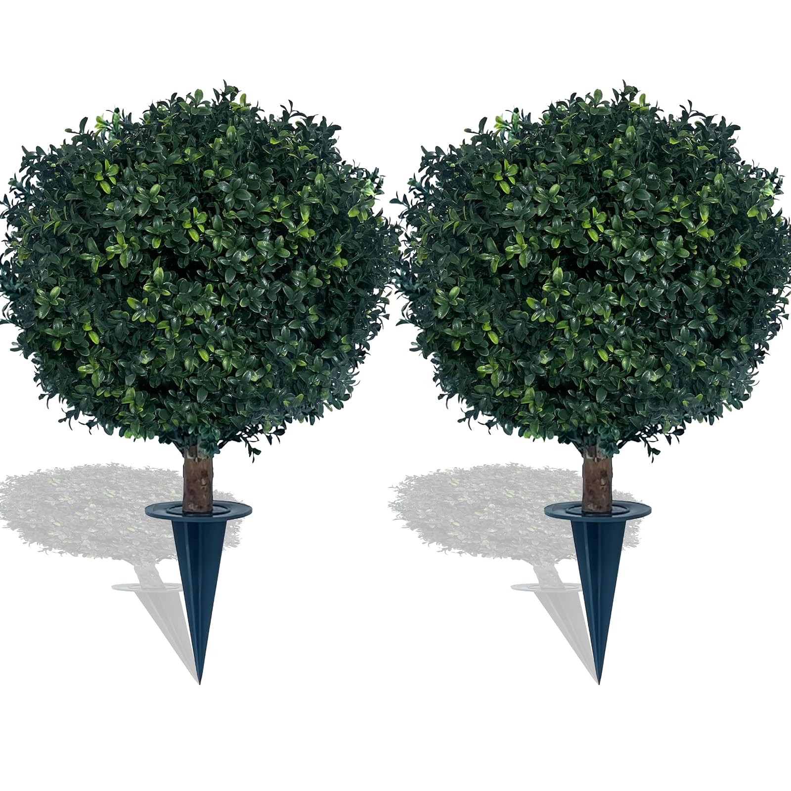 27 Inch Artificial Boxwood Ball Bush UV Resistant with Spike 27 Inch Artificial Boxwood Ball Bush UV Resistant with Spike