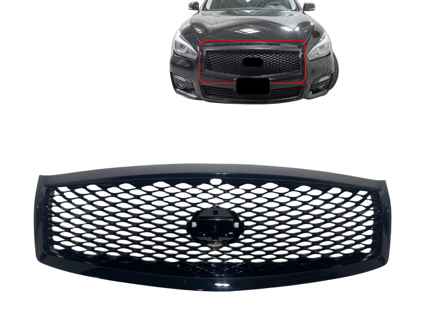New Fits 2015-2019 Infiniti Q70 Q70L Front Bumper Upper Grille W Camera Option New Fits 2015-2019 Infiniti Q70 Q70L Front Bumper Upper Grille W Camera Option