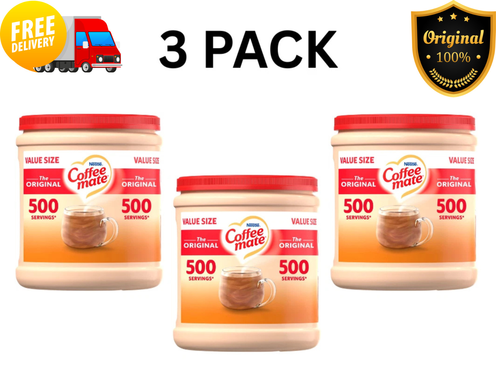 Coffee Mate Original Powder Creamer 35.3 oz 3 Pack Nestle Coffee Creamer Coffee Mate Original Powder Creamer 35.3 oz 3 Pack Nestle Coffee Creamer
