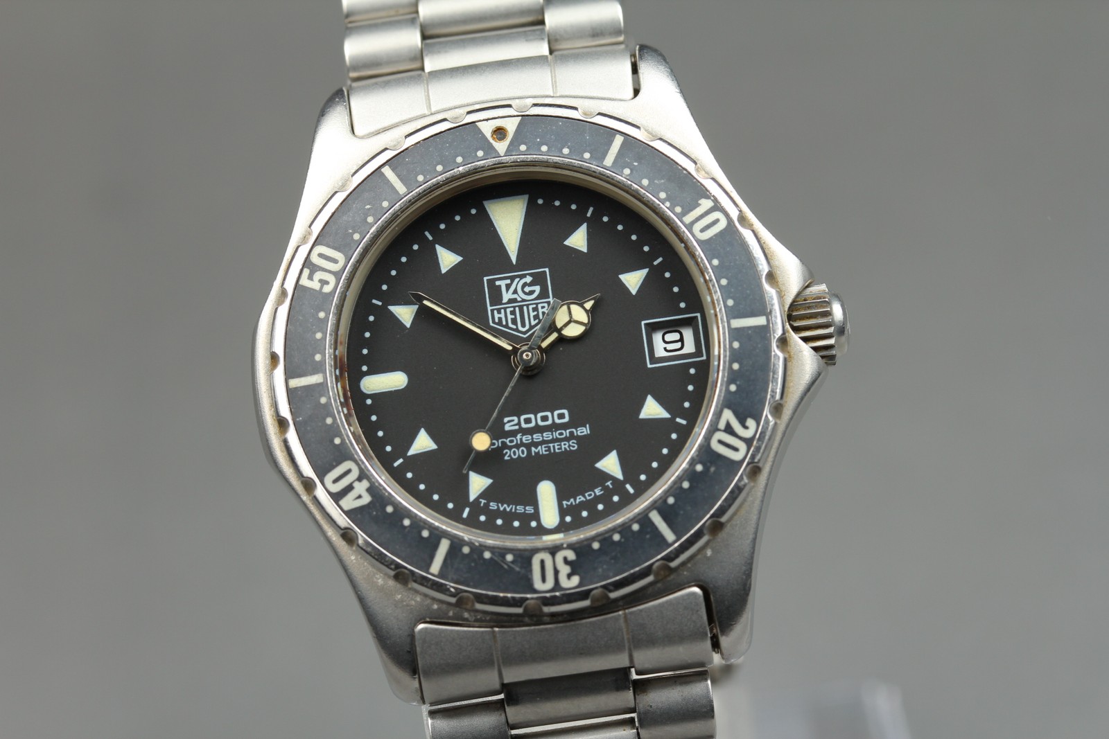 【Exc+5】TAG Heuer 2000 Professional 973.013 Quartz Black Men\'s Diver Watch