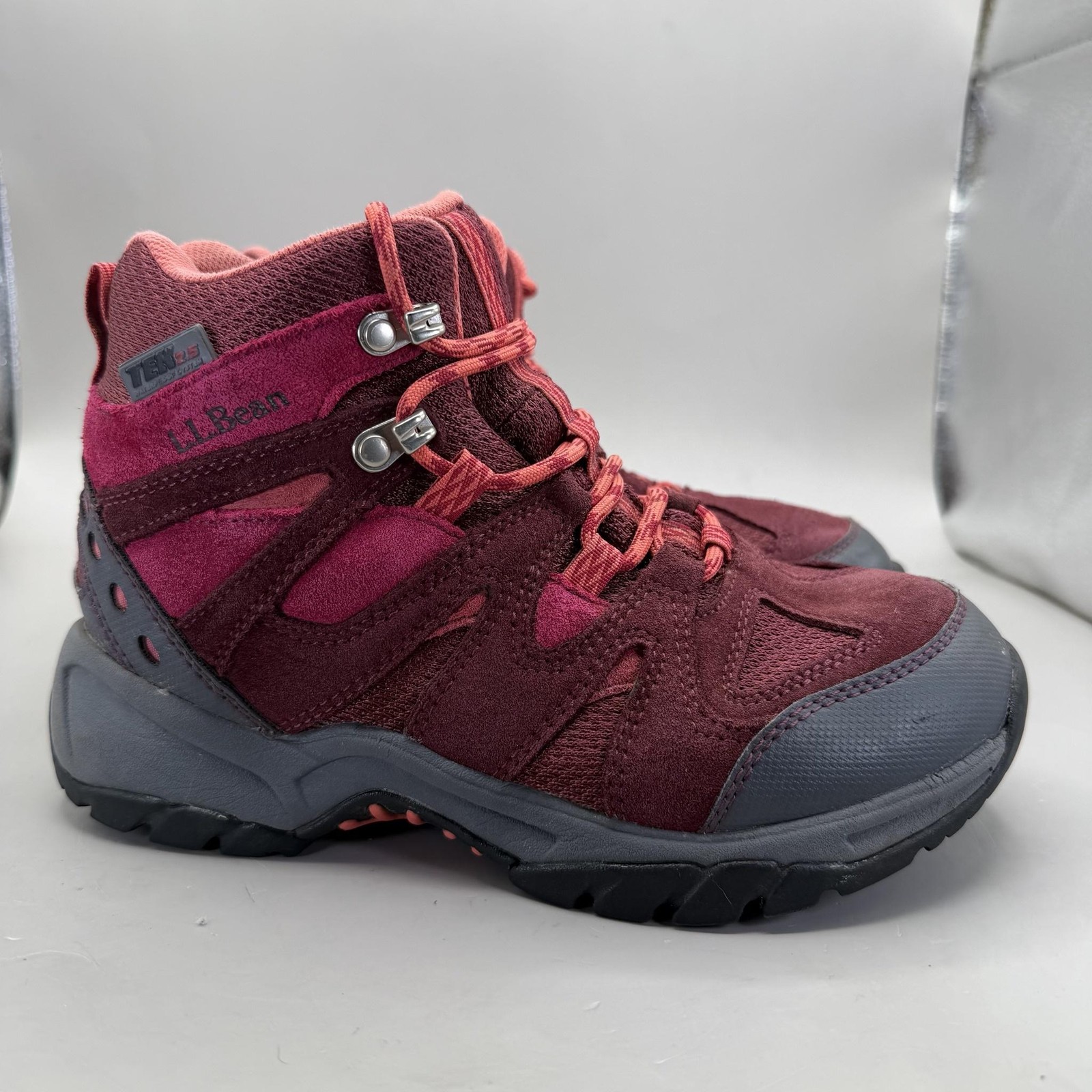 L.L. Bean Trail Model Hikers Tek 2.5 Hiking Boots Kids Size 4 Pink Waterprook