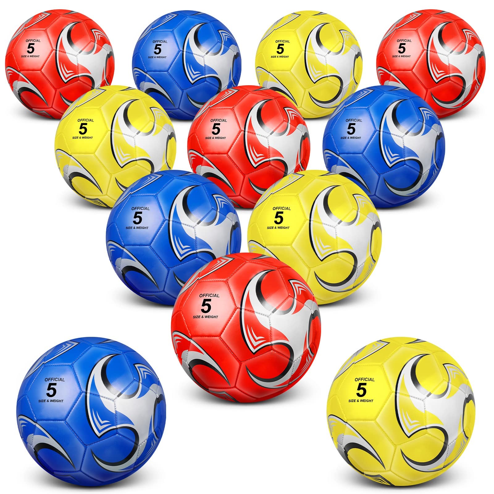Lenwen 12 Pcs Soccer Ball Bulk with Pump Size 5 Lenwen 12 Pcs Soccer Ball Bulk with Pump Size 5