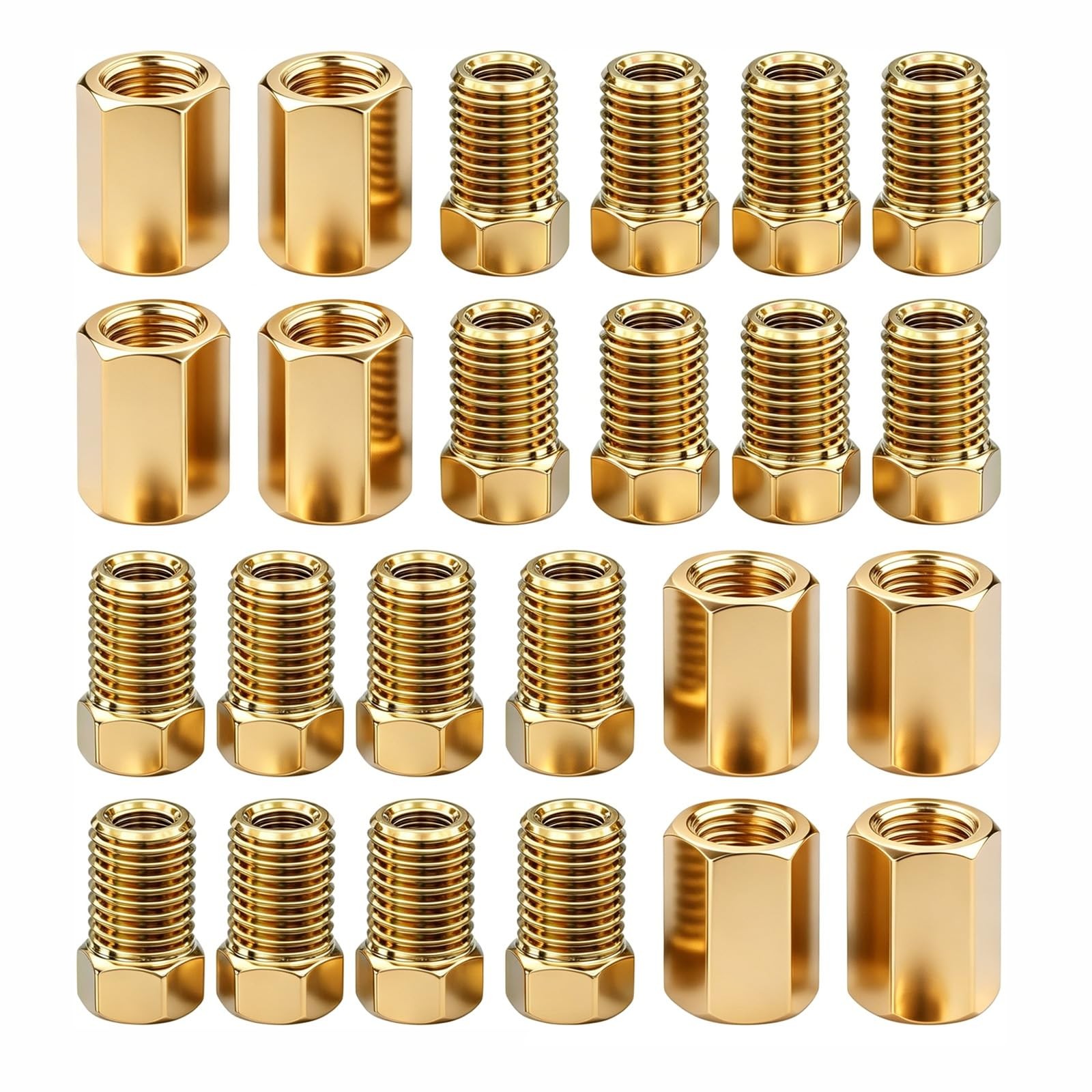 24PCS 3/16 Brake Line Fittings Kit 3/8-24 Inverted Double Flare Union Set
