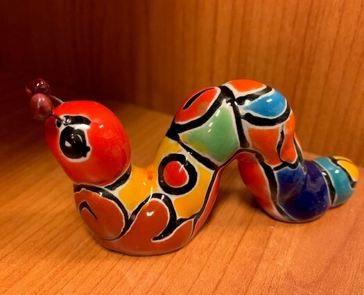 Authentic Hand-Painted Talavera Mini Caterpillar in Bright Fiesta Colors 29055 Authentic Hand-Painted Talavera Mini Caterpillar in Bright Fiesta Colors 29055