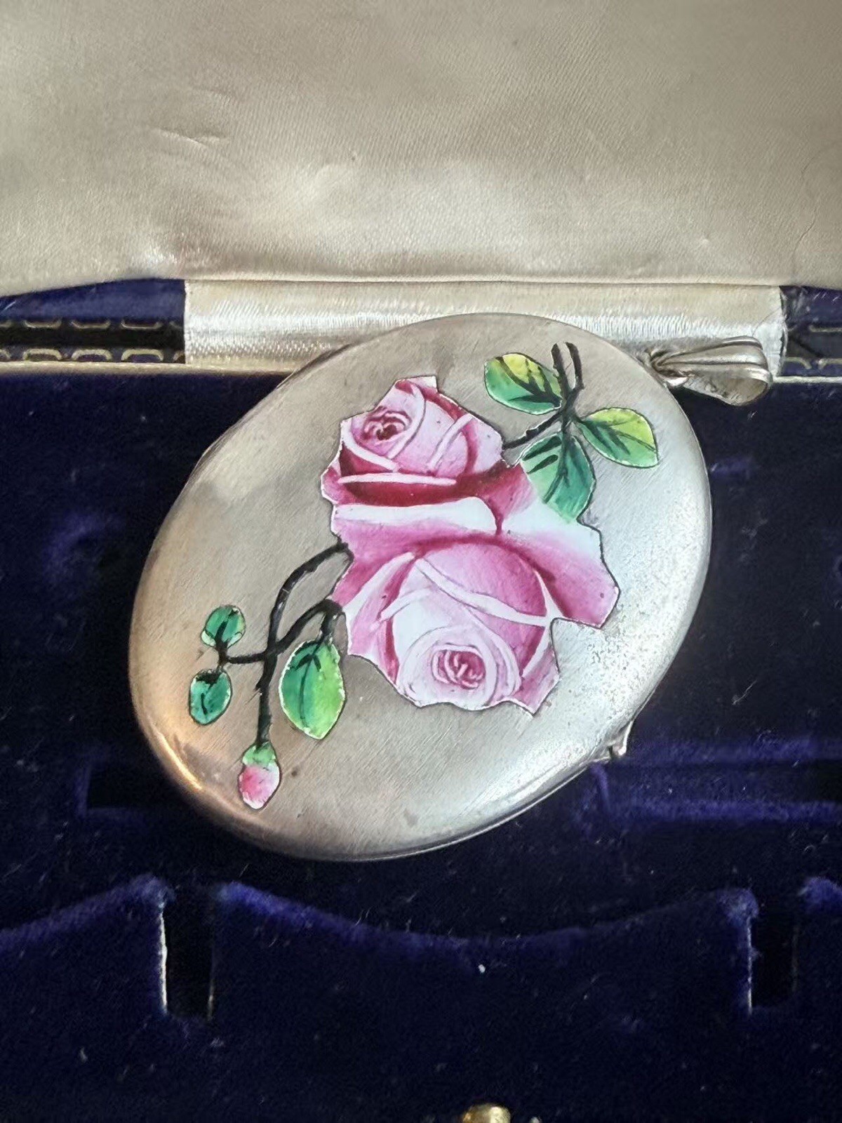 Victorian Sterling and Enamel Large Locket Victorian Sterling and Enamel Large Locket