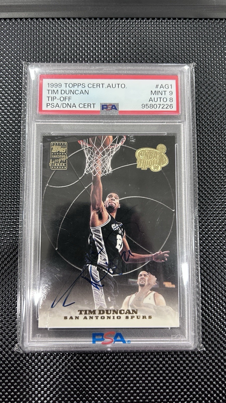 Tim Duncan 1999 Topps Certified Autograph Tip-Off Auto Card Psa 9 Highest Grade Tim Duncan 1999 Topps Certified Autograph Tip-Off Auto Card Psa 9 Highest Grade