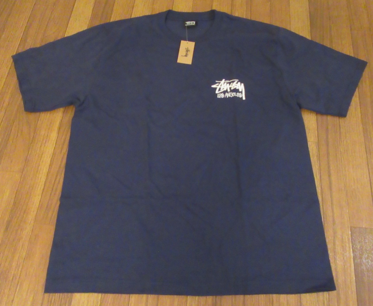 Stussy Stock Los Angeles Tee T-Shirt Size Large Navy Blue Brand New Free US S&H