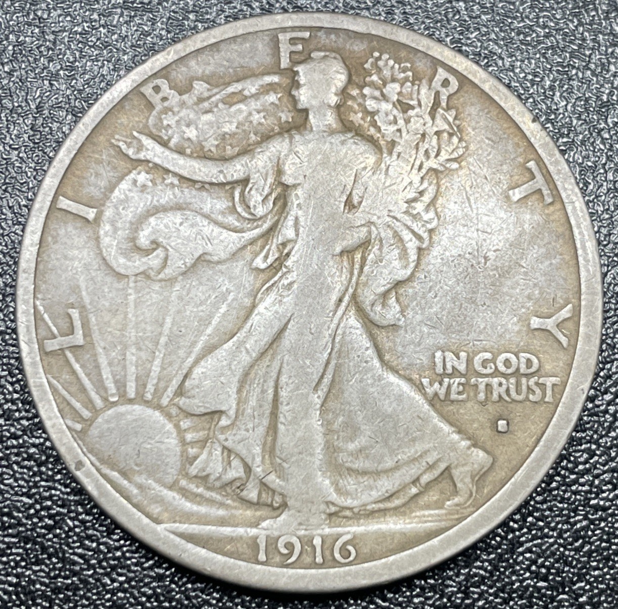 1916-S Walking Liberty Silver Half Dollar 50c Choice Fine Details Rare Date 1916-S Walking Liberty Silver Half Dollar 50c Choice Fine Details Rare Date