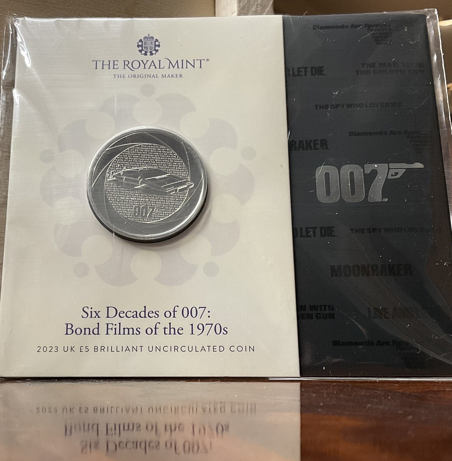 2023 James Bond 007 Six Decades 1970s UK £5 BU Coin - Royal Mint