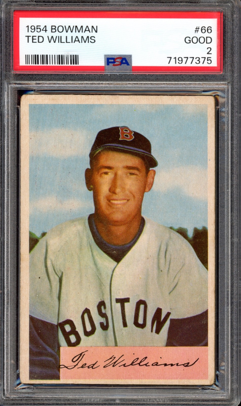 1954 Bowman #66 Ted Williams PSA 2 Vintage HOF SP Rare Baseball Card (7375) 1954 Bowman #66 Ted Williams PSA 2 Vintage HOF SP Rare Baseball Card (7375)