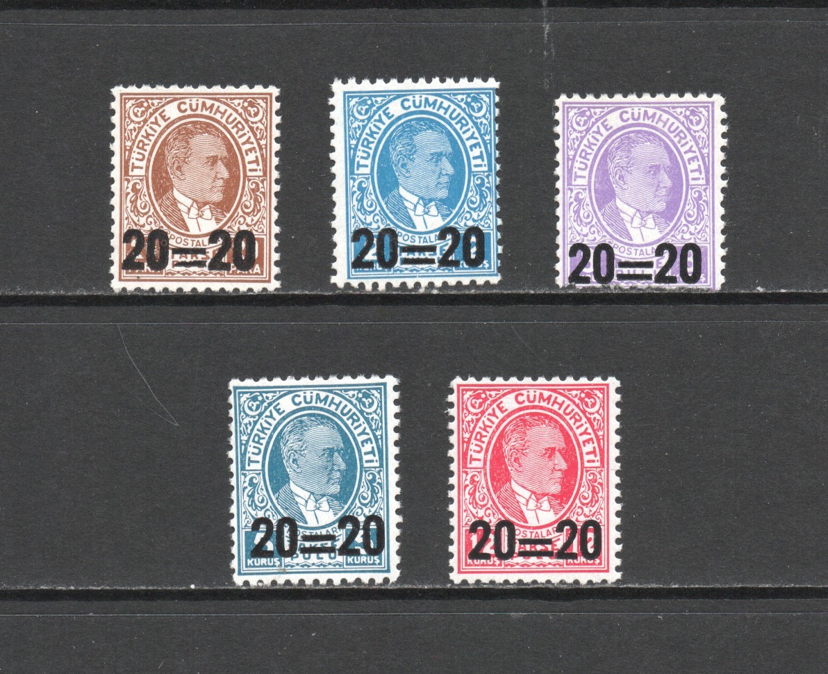 T3248   Turkey  1959    postage dues  SURCHARGED   5v.   MNH