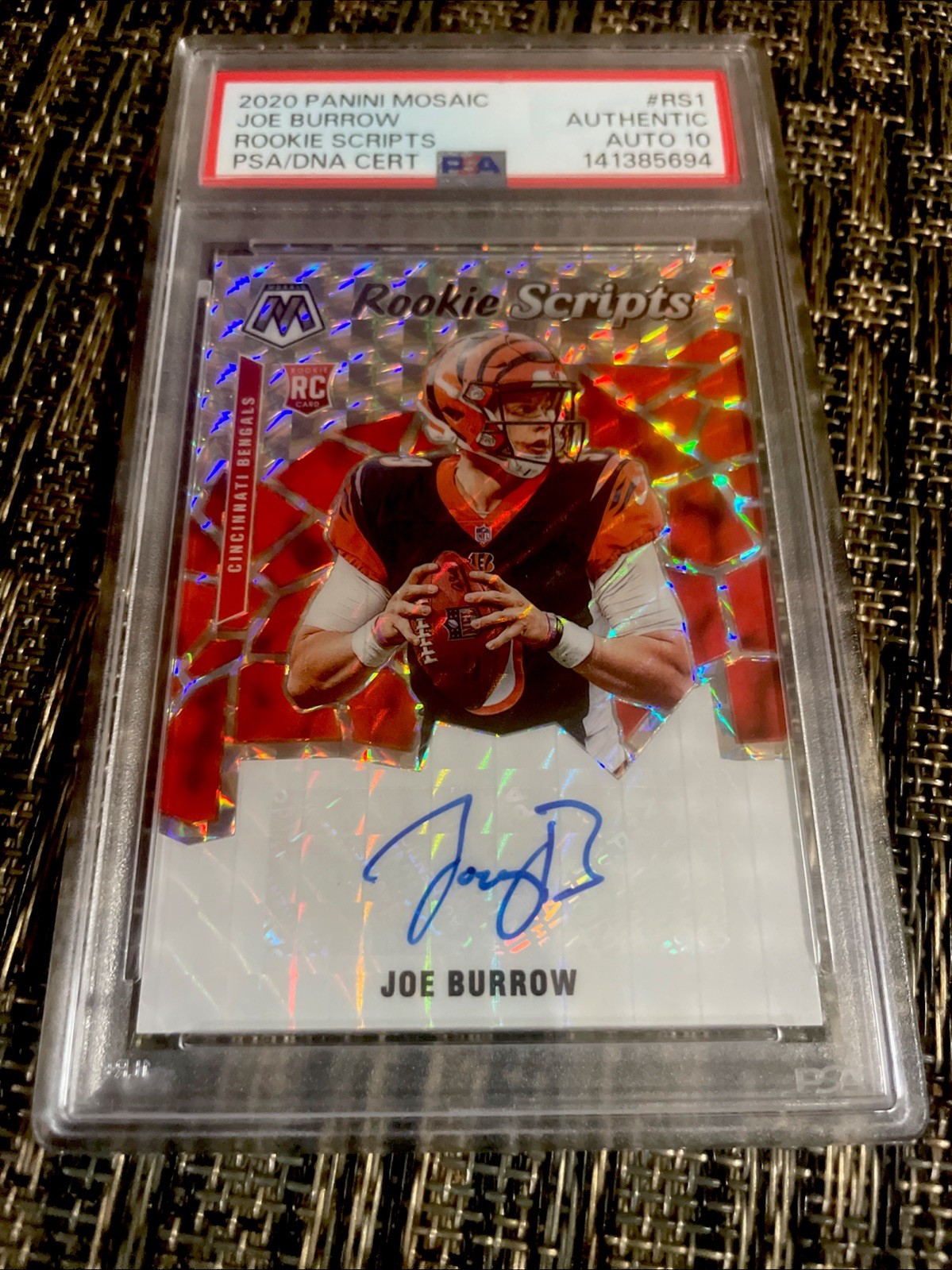 Joe Burrow Autographed 2020, Panini Mosaic, PSA 10🔥🔥🔥🔥